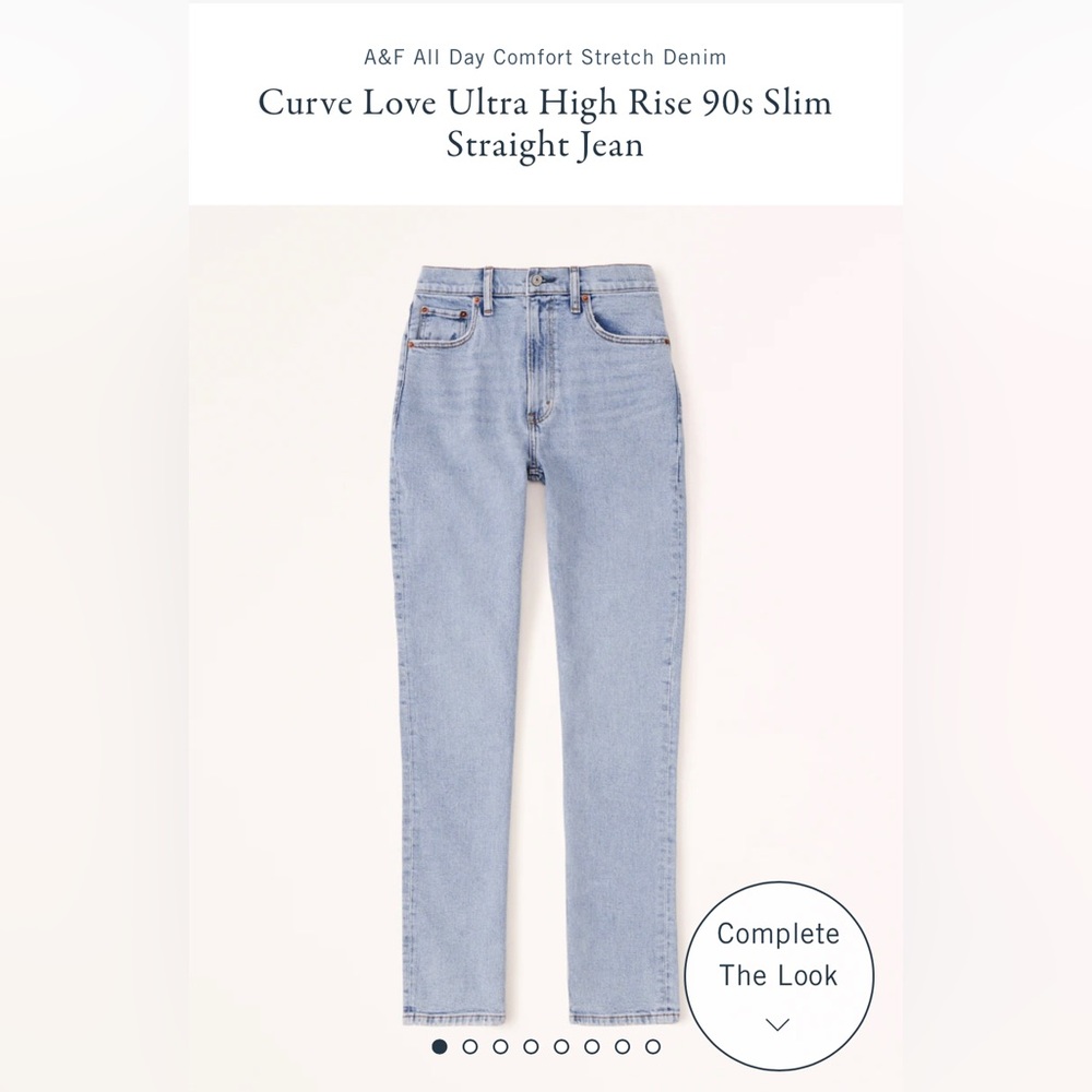 Abercrombie & Fitch Curve Love the '90s slim straight leg ultra high-rise jeans